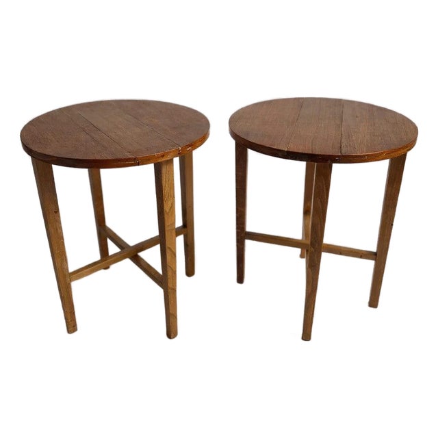 Mid-Century Danish Modern Oak Folding Bedside Tables by Poul Hundevad, Set of 2 For Sale