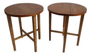 Mid-Century Danish Modern Oak Folding Bedside Tables by Poul Hundevad, Set of 2