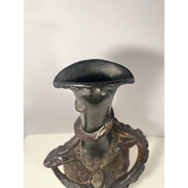 Ceramic Rare 1908 Art Nouveau Bohemian Dragon Vase by August Otto for Johann Maresch 17 3/4" For Sale - Image 7 of 11