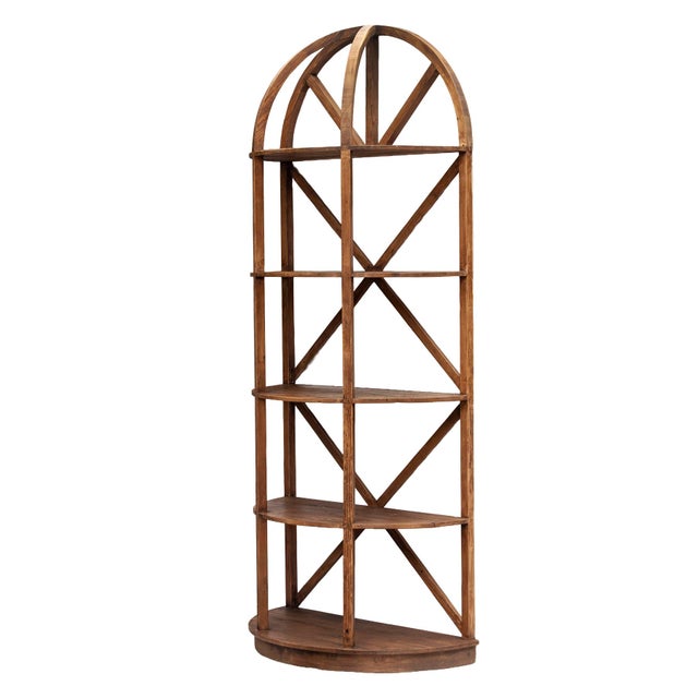 Restoration Hardware Restoration Hardware; Tall Reclaimed Wood Etagere Dome Book Case For Sale - Image 4 of 9