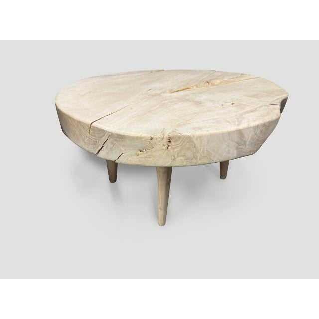 Andrianna Shamaris Mid Century Style Organic Teak Wood Coffee Table For Sale - Image 4 of 6