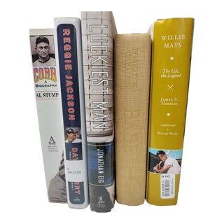 Vintage Books of Baseball Legends- Set of 5 For Sale