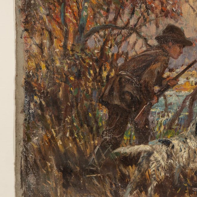 Frederick Thomas Daws, Antique Hunting Scene, Oil on Canvas, 1923, Framed For Sale - Image 9 of 12