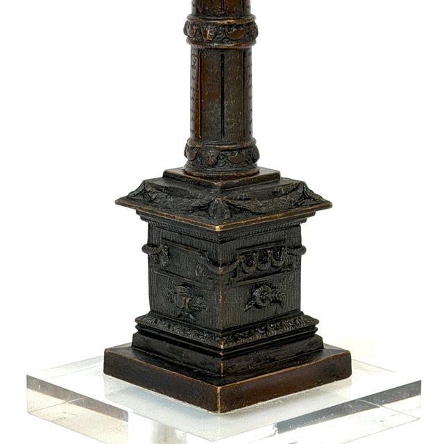 Black Ferdinand Barbedienne French Grand Tour Bronze Paschal Column, circa 1870 For Sale - Image 8 of 18