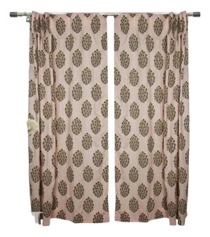 Artisan Colored Linen Curtains Farmhouse Style Handcrafted Drapes for Bedroom & Living Room Size 54"Wx72"L -Gudhal
