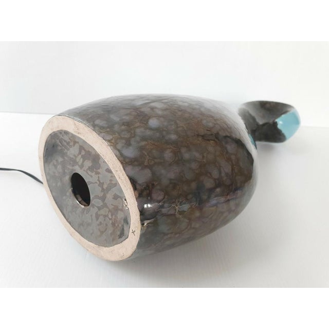 Ceramic Vintage 2-Tone Ceramic Table Lamp, 1950s For Sale - Image 7 of 9