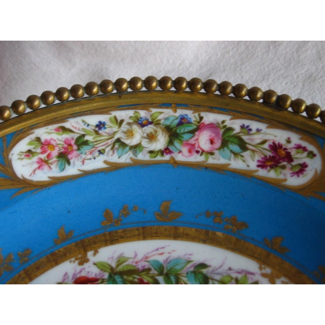 Manufacture de Sevres Mid 19th Century Napoleon Sevres Style Coupe in Gilt Bronze Mounting For Sale - Image 4 of 14