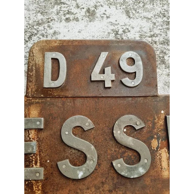 Vintage French Place Name Sign Messey-Sur-Grosne For Sale - Image 5 of 12