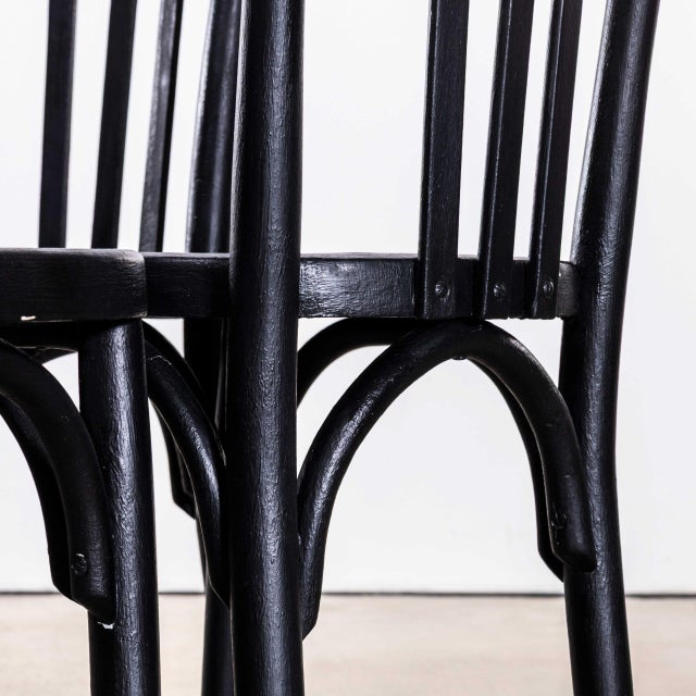 Tall Dark Oak Bentwood Dining Chairs, 1940s, Set of 4 For Sale - Image 4 of 10