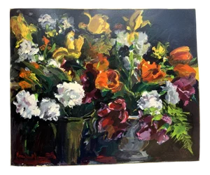 Maurice De Vlaminck, Two Vases of Flowers, 1960, Woodcut