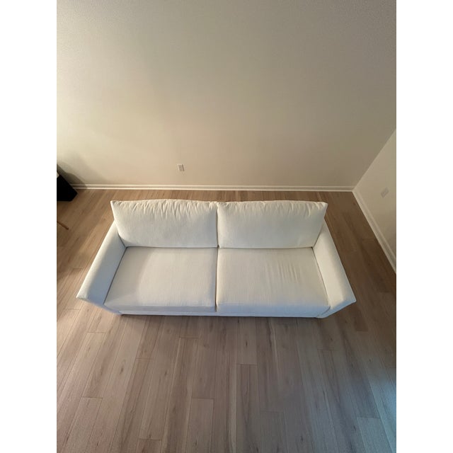 Crate & Barrel Crate & Barrel Gather Modern Track Arm Sofa - Monet Frost Chenille For Sale - Image 4 of 10