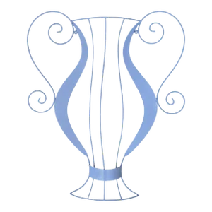 Scrolled Metal Grecian Urn Neoclassical Sculptural Wall Hanging