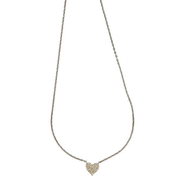 Rocks With Soul White Gold Favorite Chain with Beautiful Diamond Heart For Sale