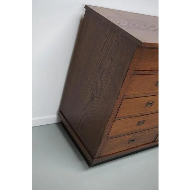 Large Art Deco Dutch Oak Apothecary Cabinet, 1930s For Sale - Image 10 of 17