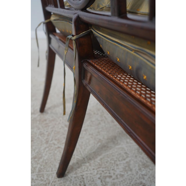Theodore Alexander Neoclassical Style Wheel Back Cane Settee For Sale - Image 16 of 18