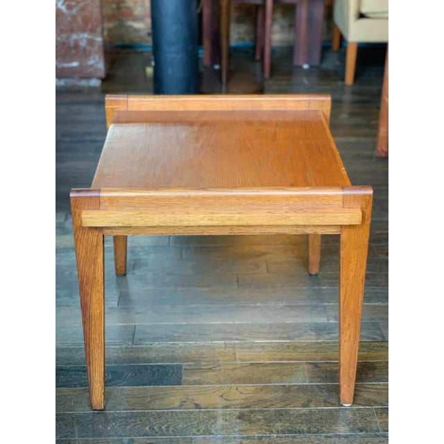 Rene Gabriel 1940s French Modern Oak Side Table by René Gabriel For Sale - Image 4 of 15