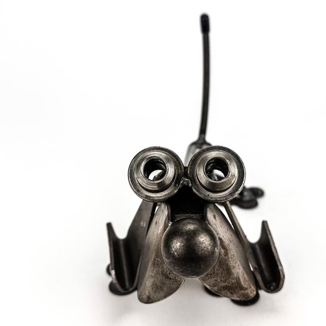 Vintage Metal Scrap Art Sculpture of Dog For Sale - Image 4 of 12