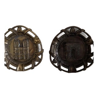 Pair of Vintage Notre Dame De Paris Art Deco Ashtray For Sale