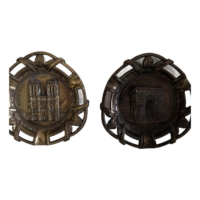 Pair of Vintage Notre Dame De Paris Art Deco Ashtray For Sale