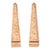 Large Pair of Mid-20th Century Pink Salmon Tessellated Stone Obelisks For Sale