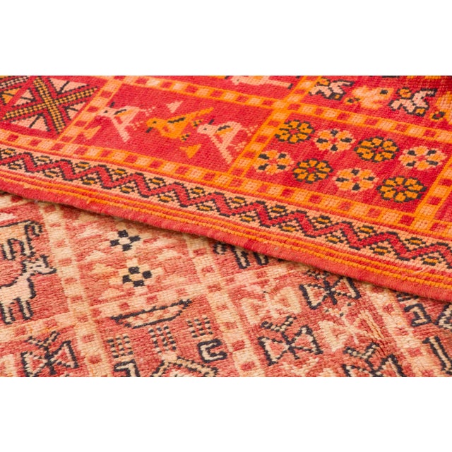 Textile Vintage Moroccan Berber Wool Rug With Tribal Design by Rug & Kilim, 1950-1959 For Sale - Image 7 of 8