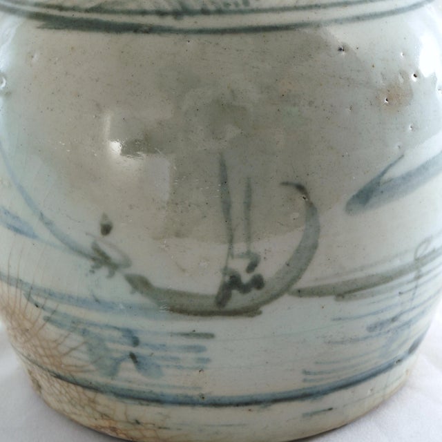 Ceramic Chinese Blue and White Ginger Jar Late 18th Century For Sale - Image 7 of 9