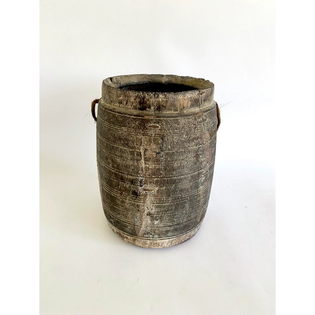 Wood Rustic Wood Hanging Honey Pot Vessel For Sale - Image 7 of 9