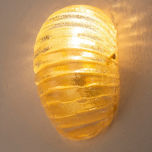 Vintage Italian Wall Light in Amber Murano Glass with Brass Structure, 1990s For Sale - Image 9 of 13