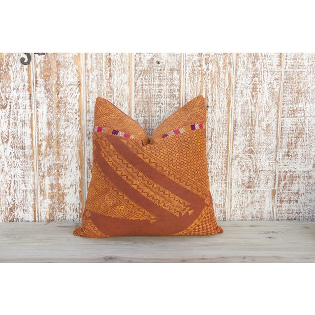 Indian Yadvi Antique Indian Folk Pillow For Sale - Image 3 of 10