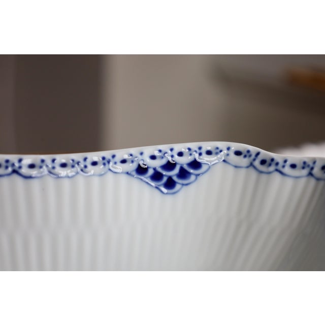 Vintage Royal Copenhagen Princess Blue Hand-Painted Porcelain Square Serving Bowl - #111/708 For Sale In New York - Image 6 of 9