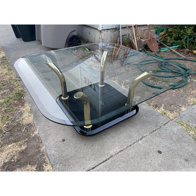 Vintage Postmodern Attributed to Karl Springer Style Brass Tusks Coffee Table & End Table Set For Sale - Image 10 of 12