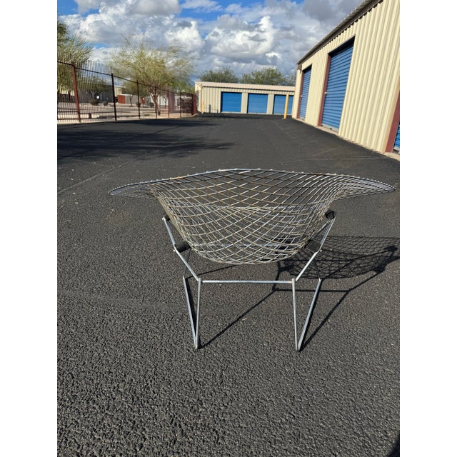 Modern 1960s Attributed Bertola Large Diamond Chair For Sale - Image 3 of 12