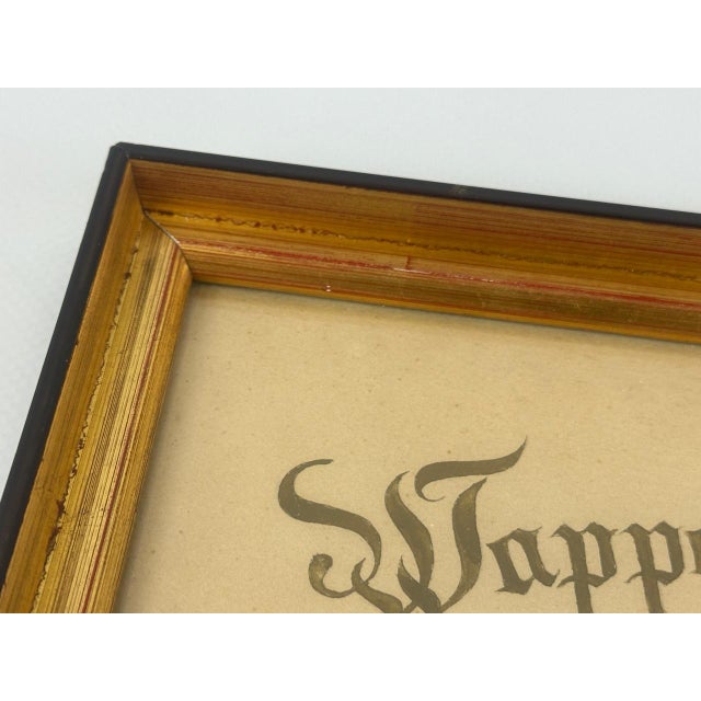 Framed French Family Marron Coat of Arms, 19th Century For Sale - Image 6 of 9