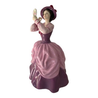 Royal Doulton England “Lady Pamela” Porcelain Figurine With Hand Mirror, 1973 For Sale