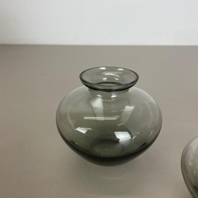 1960s Blue & Green Tone Heart Vases attributed to Wilhelm Wagenfeld for WMF, 1960s, Set of 3 For Sale - Image 5 of 18