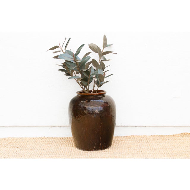 Ceramic Monumental Antique Brown Spice Trader Vessel For Sale - Image 7 of 8