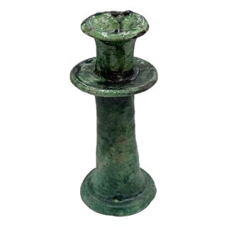 Moroccan Tamegroute Glazed Candlestick Holder For Sale
