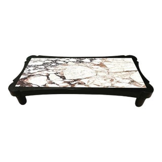 Calacatta Viola Marble Coffee Table by Edith Norton, Signed Plate 1970 For Sale