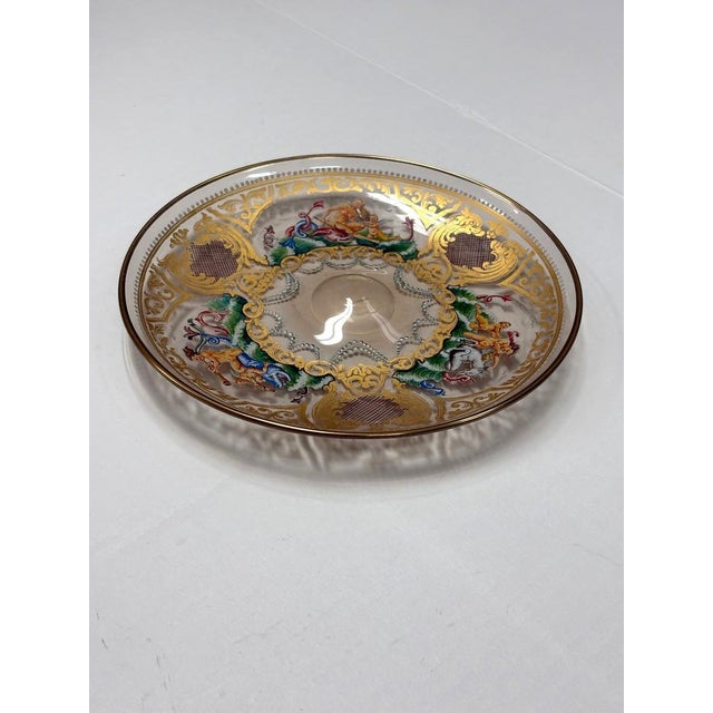 Antique Hand Blown Murano Glass Enameled Dishes - Set of 7 For Sale In Naples, FL - Image 6 of 6