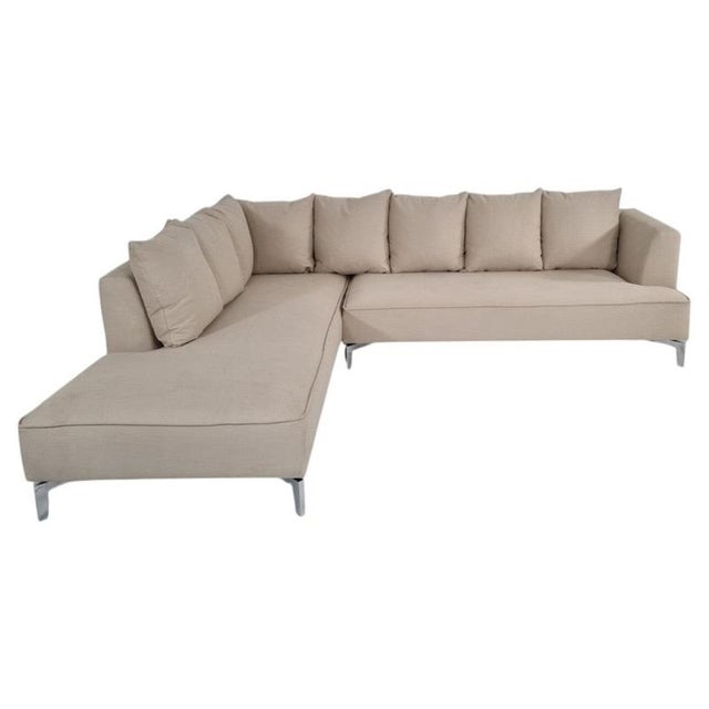 2000 - 2009 Annaba L-Shaped Sofa in Sumptuous Cream Cotton Fabric from Ligne Roset For Sale - Image 5 of 7