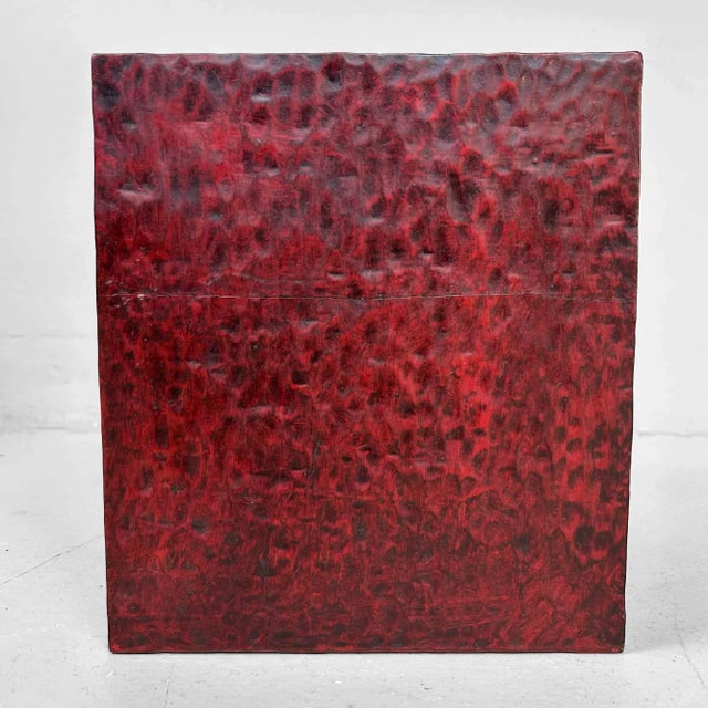 Maroon Kamakura Bori Haribako Flowers Sewing Box, Japan, 1960s For Sale - Image 8 of 11