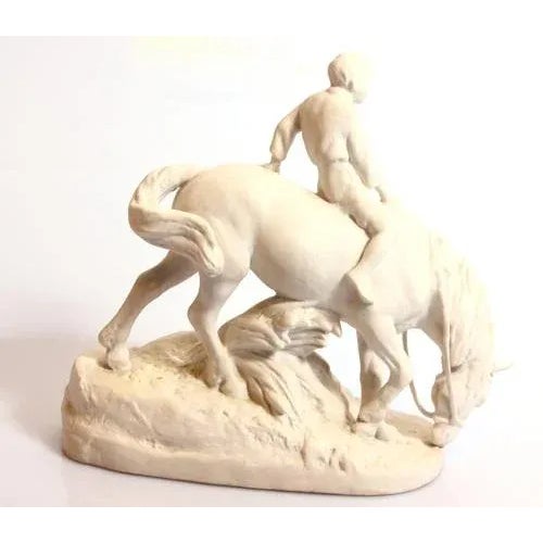 Biscuit Figurine of Boy on a Horse For Sale - Image 3 of 8