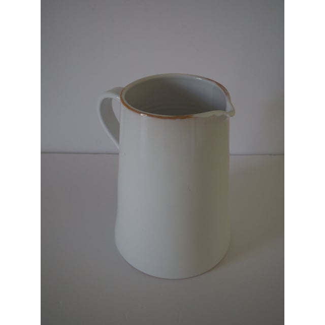 White Stoneware Pitcher - Large For Sale - Image 4 of 4