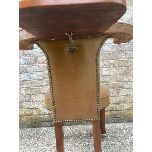 Late 19th Century English Leather Cock Fighting Chair For Sale In New York - Image 6 of 11