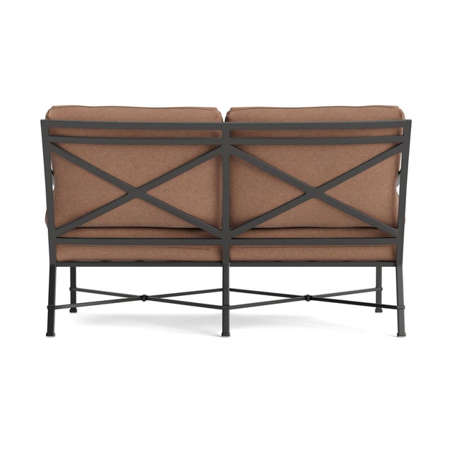 Brown Jordan Brown Jordan Venetian Loveseat, Textured Pewter frame with Fusion Clay fabric For Sale - Image 4 of 11