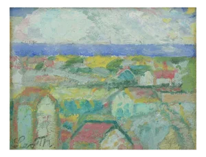 Leo Thellefsen, Foggy Weather in January, Oil on Board