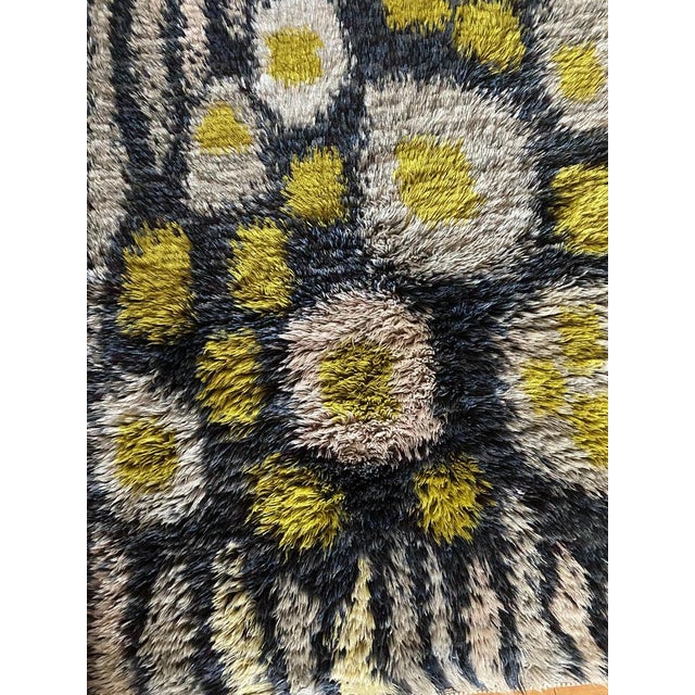 Mid-Century Modern Wool Rya Rug, 1960s For Sale - Image 10 of 18