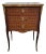 Antique French Louis XV Style Marquetry Side Table Commode Marble Top For Sale