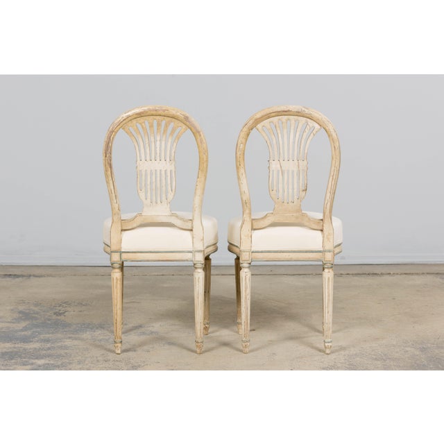 Antique French Louis XVI Style Lyre Back Painted Dining Chairs - Set of 6 For Sale - Image 18 of 18