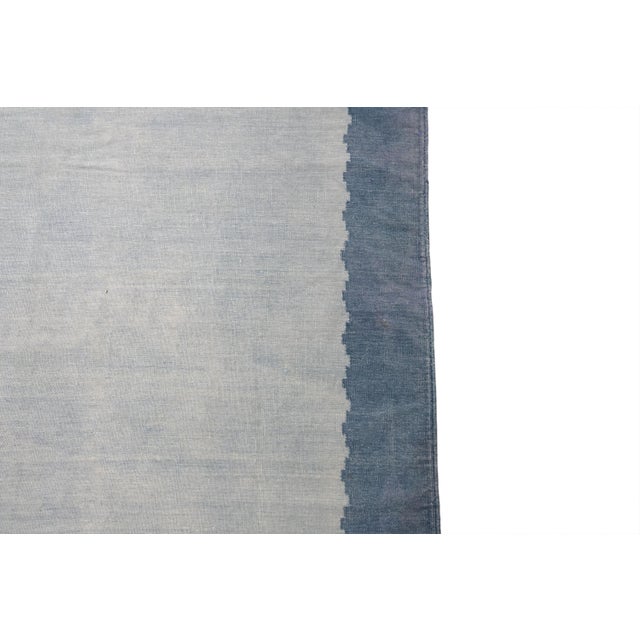 Rug & Kilim Vintage Dhurrie Rug in Blue, With Solid Border From Rug & Kilim For Sale - Image 4 of 5